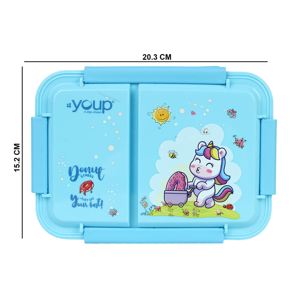 Youp Stainless Steel Blue Color Bento Box - Unicorn
