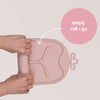 b.box Roll + Go Silicone Mealtime Mat with Spoon β Blush