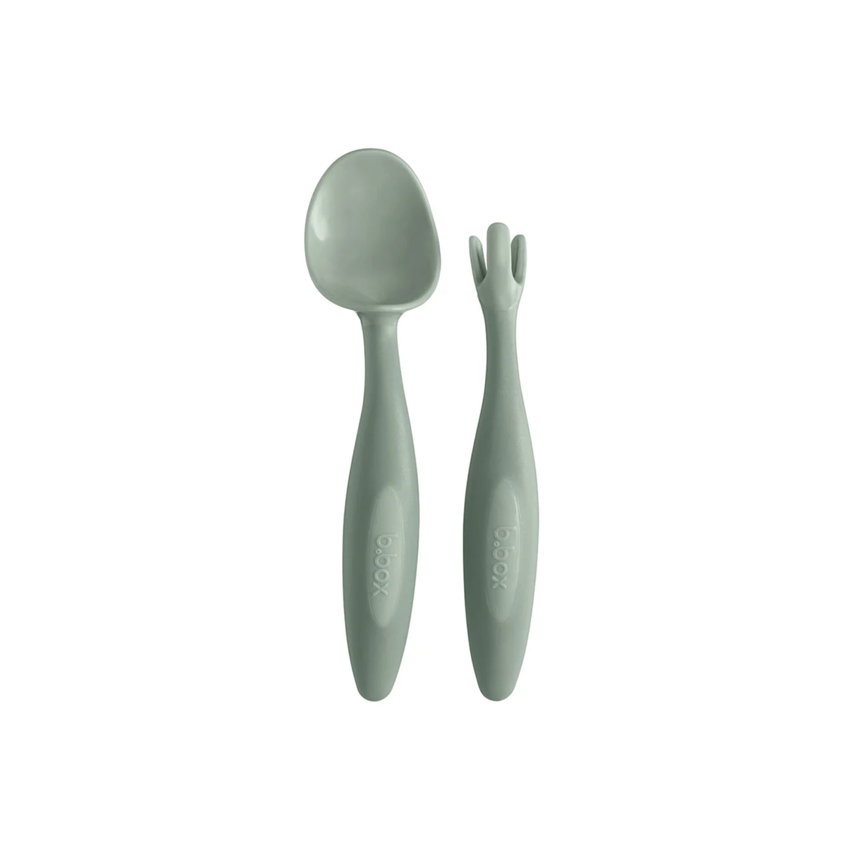 b.box Toddler Cutlery Spoon & Fork Set of 2 Sage Green
