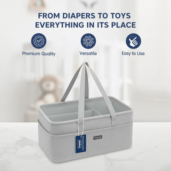 Hopop Baby Diaper Caddy Organizer with Compartments & Carry Handles One Size – Beige