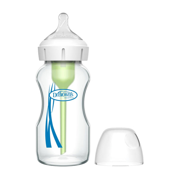 Dr Browns Glass Feeding Bottle Wide Neck Options+ Anti Colic 9Oz 270Ml