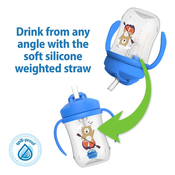 Dr. Brown’s Milestones Baby’s First Straw Cup, 1-Pack - Blue Bear