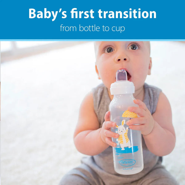 Dr. Brown’s Milestones Narrow Sippy Bottle, 8oz/250mL, 6m+ - Bunny