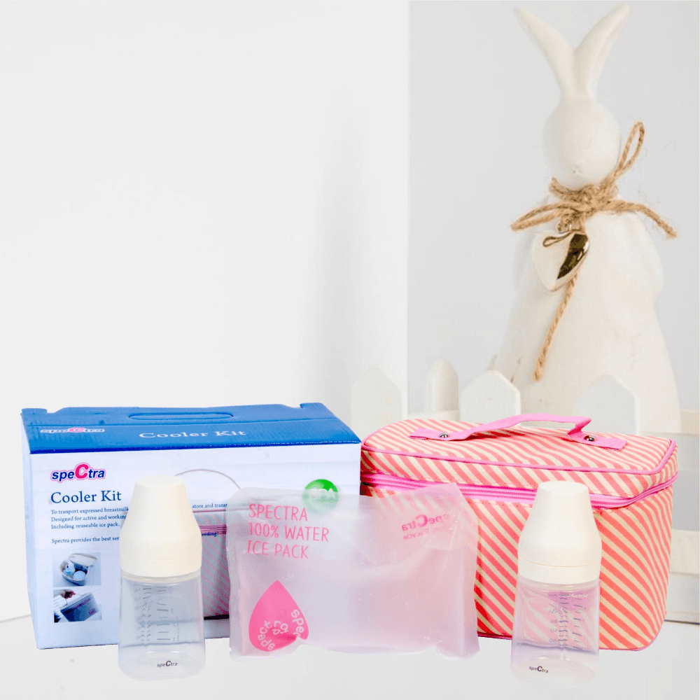 Spectra Pink Insulated Cooler Kit with Ice Pack & Wide Neck Bottles
