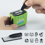 Trodat Stamp 'N Stick Typomatic Personal Label Stamp Kit 37 × 13 mm Apple Green