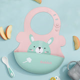 Hopop Easy Clean Waterproof Silicone Bib with Crumb Catcher 6M+ Assorted Print