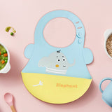 Hopop Easy Clean Waterproof Silicone Bib with Crumb Catcher 6M+ Assorted Print