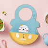 Hopop Easy Clean Waterproof Silicone Bib with Crumb Catcher 6M+ Assorted Print