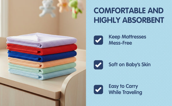 Hopop Waterproof Baby Bed Protector / Quick Dry Sheet – Small Size - PINK