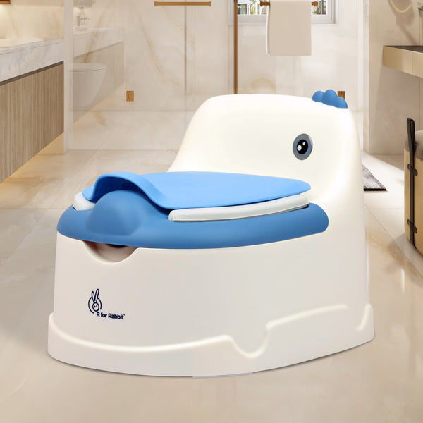 R For Rabbit Tiny Tots Dino Potty Training Toilet Seat - White Blue