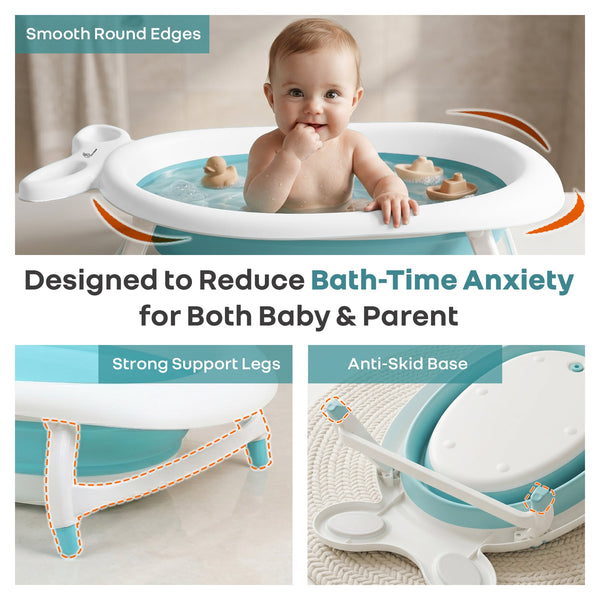 R for Rabbit Bubble Double Finzy Baby Bathtub 92 Γ 54 Γ 21 cm White Blue