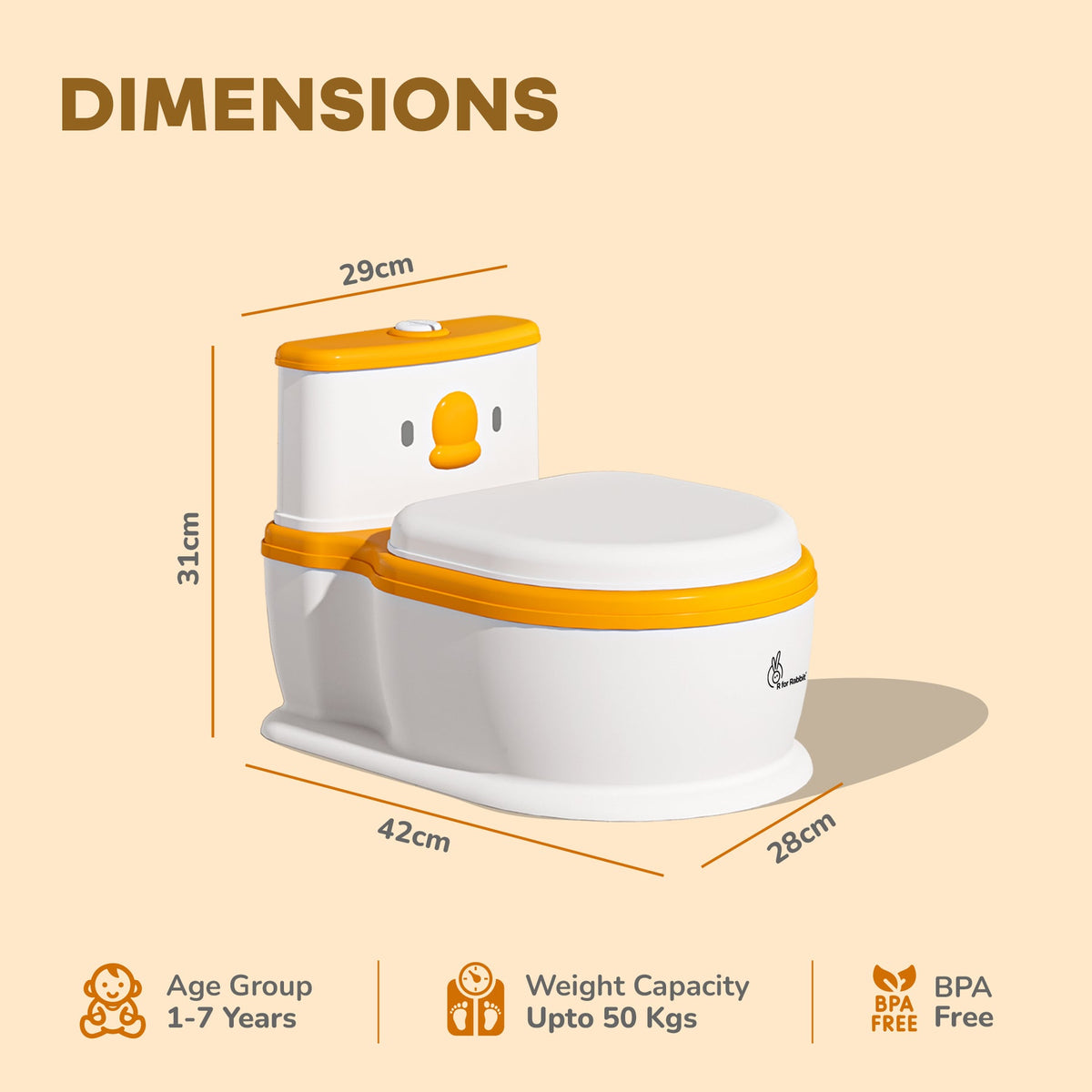 R For Rabbit Little Grownup Pixie Potty Training Seat - White Orange