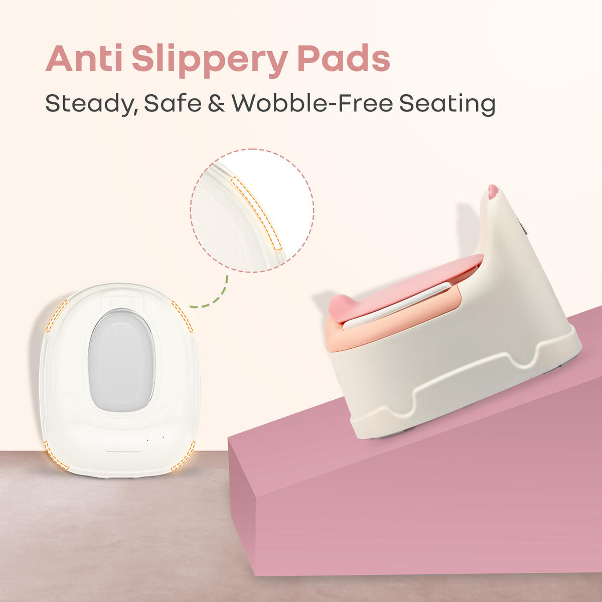 R For Rabbit Tiny Tots Dino Potty Training Toilet Seat - White Pink