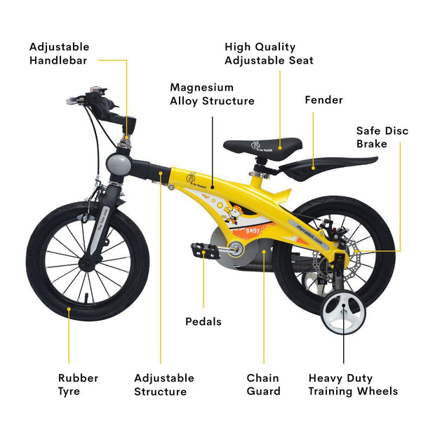 R For Rabbit Bicycle Tiny Toes Jazz 14 Inch Yellow