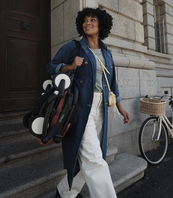 Babyzen Stroller YOYO³ with 6+ Color Pack - Black Frame - Air France Blue