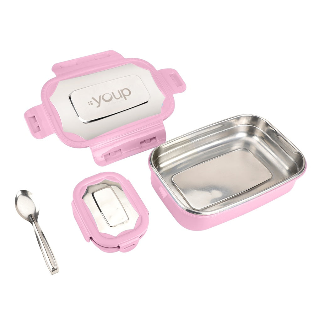 Youp Stainless Steel Kids Lunch Box - Pink