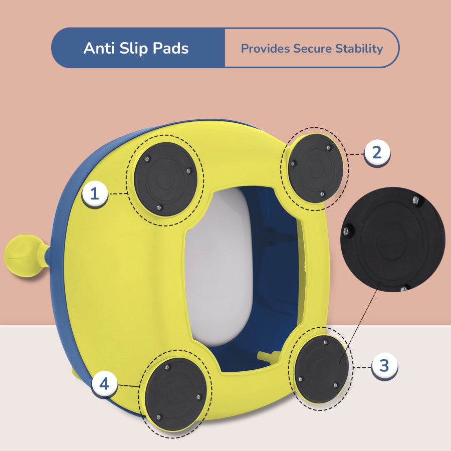R for Rabbit Tiny Tots Panda Potty Training Seat with Backrest Yellow Blue