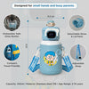 Mee Mee Zippy Sippy Kids Stainless Steel Water Bottle with Smart Temperature Display 500ml β Blue