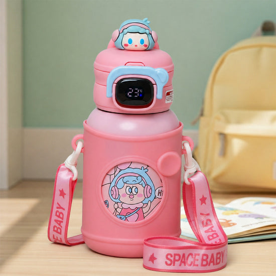 Mee Mee Zippy Sippy Smart Temperature Stainless Steel Water Bottle 500ml 2–10Y – Pink