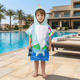 Quad Seven Playful Dolphin Hooded Towel Poncho for Boys (2–4 Years) – Soft Beach Robe with Sunglasses