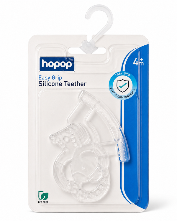 Hopop Easy Grip Silicone Teether for Teething Gums One Size β Assorted
