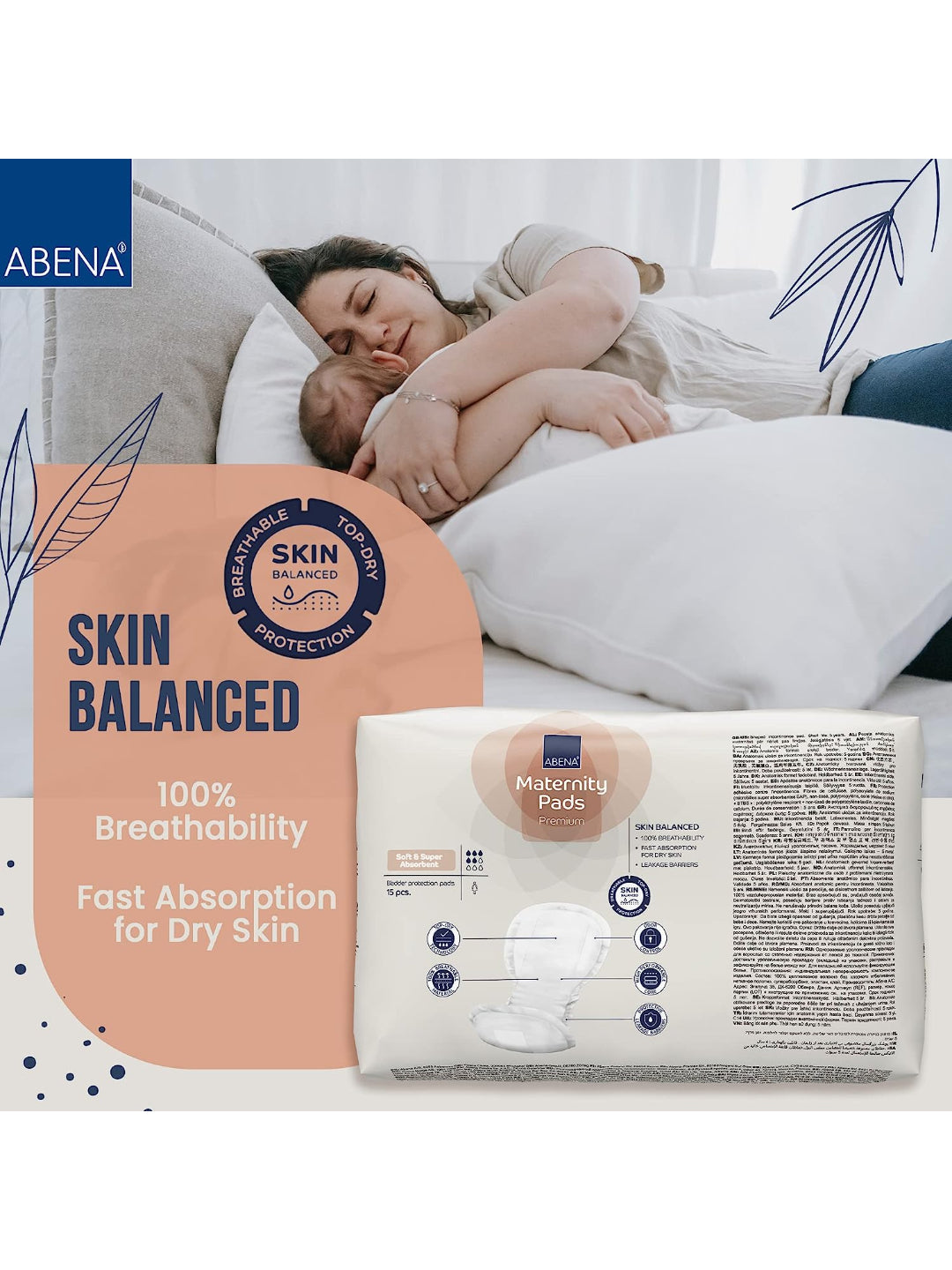 Abena Maternity Pads for Postpartum Care – Pack of 15