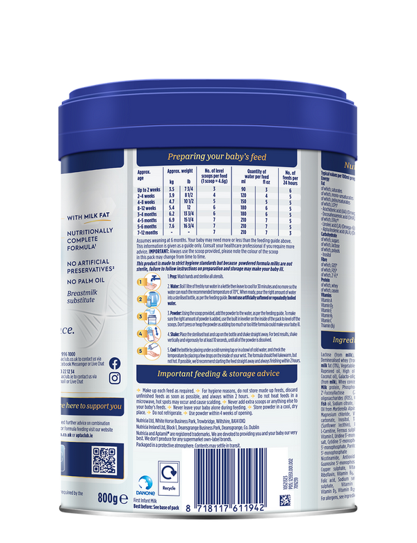Aptamil Advanced First Infant Milk – From Birth, 800g