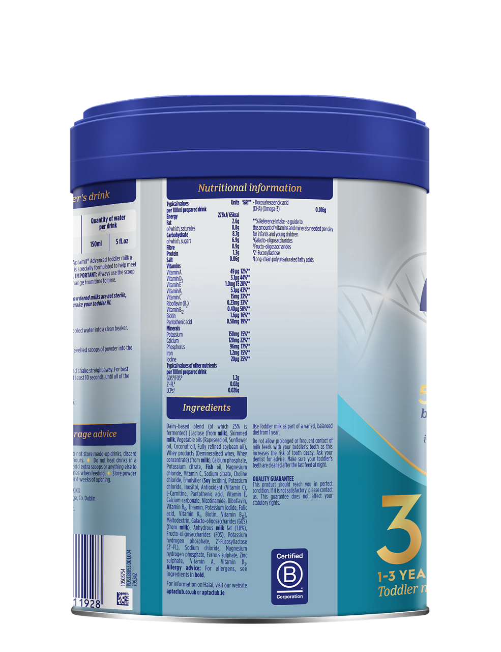 Aptamil Advanced Toddler Milk – 1–3 Years, 800g