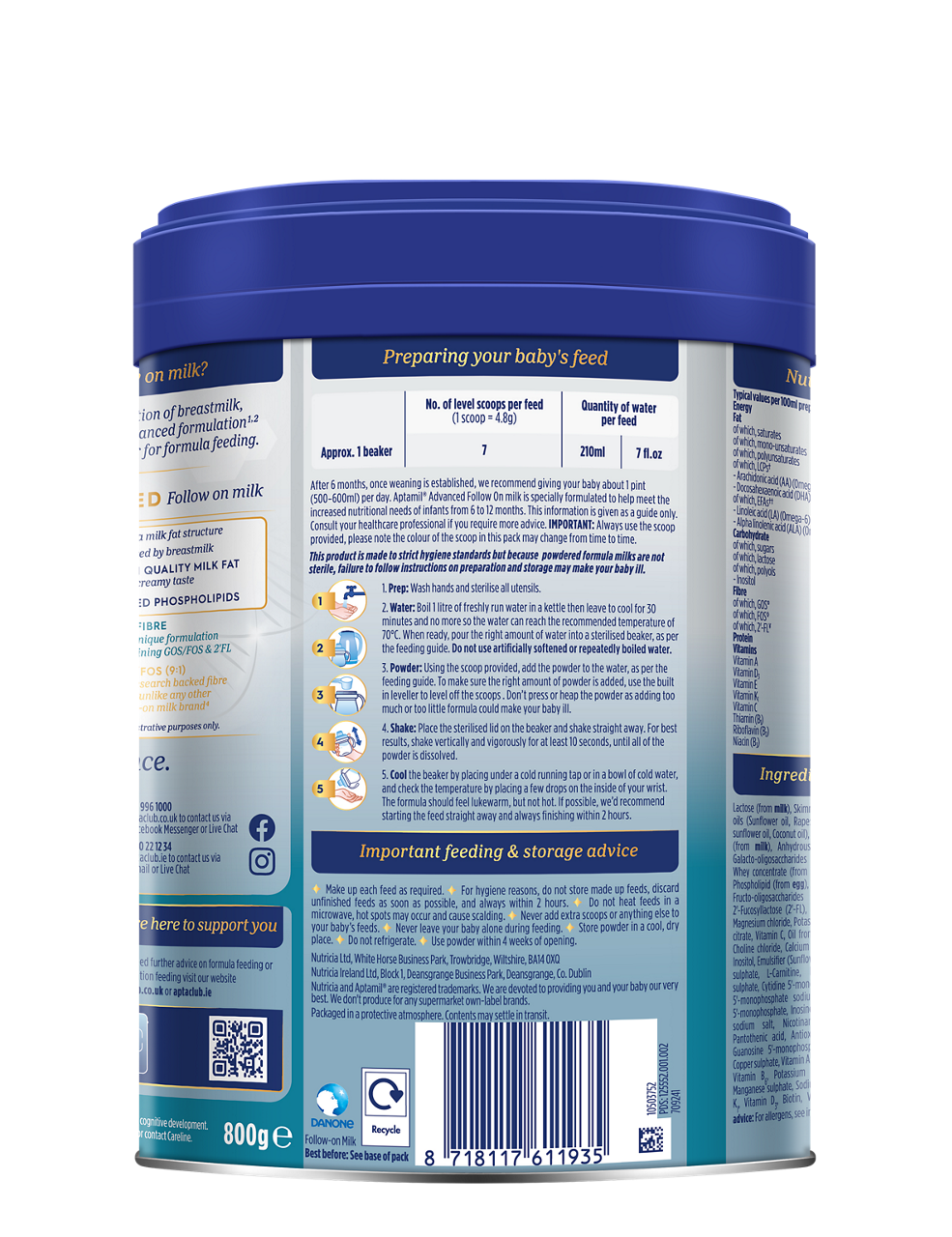 Aptamil Advanced Follow On Milk – 6–12 Months, 800g