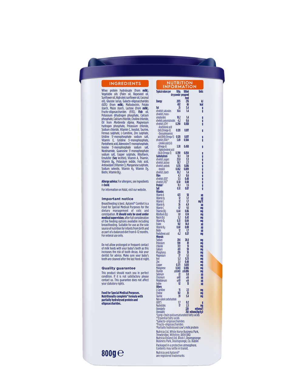Aptamil Comfort Formula – From Birth to 12 Months, 800g