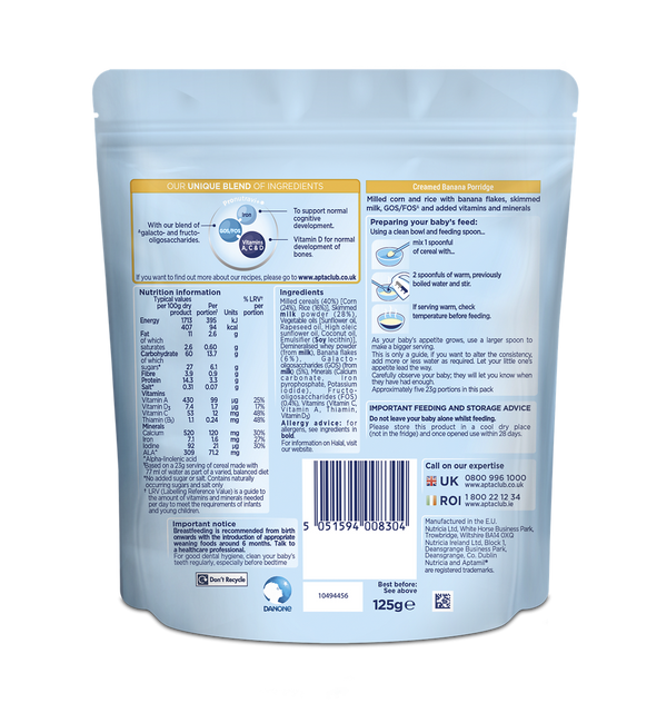 Aptamil® Creamed Banana Porridge Cereal