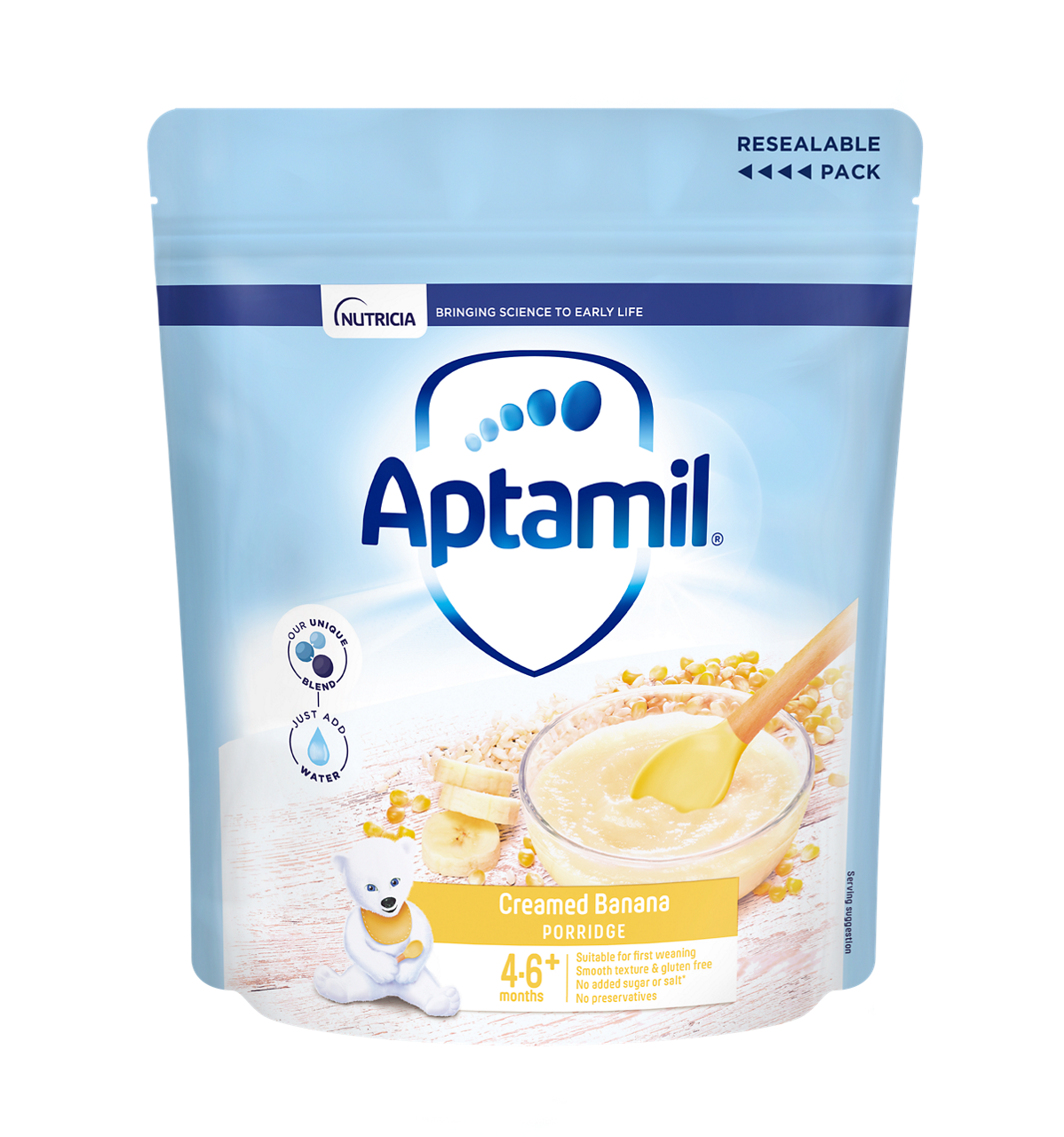 Aptamil Creamed Banana Porridge – 4–6+ Months, 125g