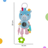 Nuluv Activity Rhino Baby Plush Sensory Stroller Toy with Teether, Crinkle Leaf & Mirror