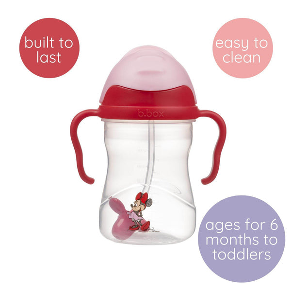b.box Disney Minnie Mouse Weighted Straw Sippy Cup 240 ml – 6M+
