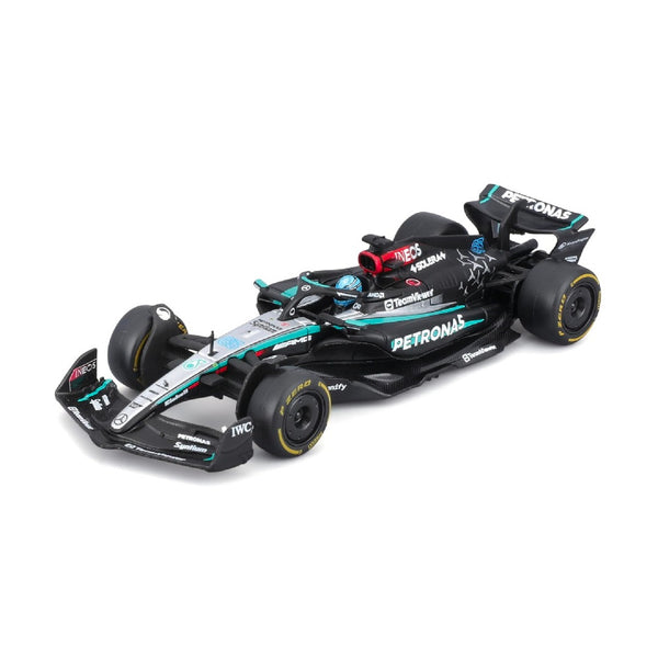 Bburago 1:43 F1 Mercedes AMG W15 2024 With Helmet Russell Model Race Car
