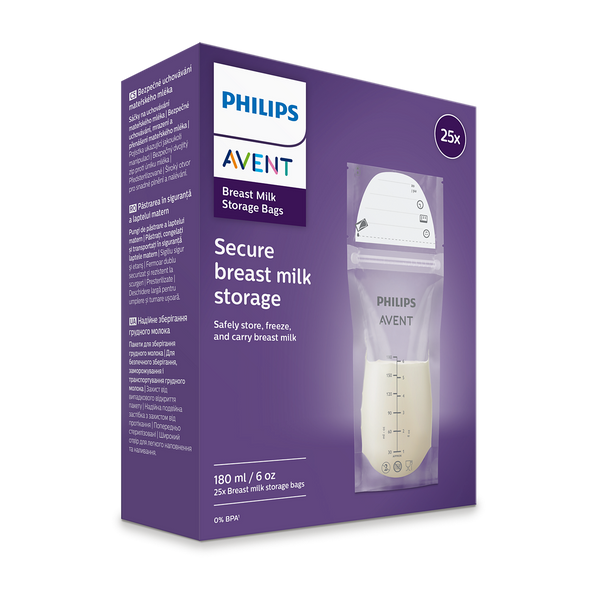 Philips Avent Breast Milk Storage Bags SCF603/25 – 25 Pack, 180ml