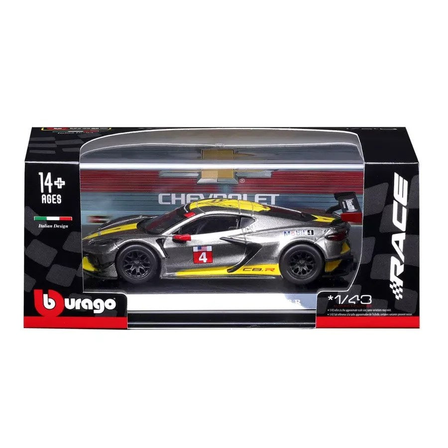 Bburago 1/43 Scale Chevrolet Corvette C8.R Diecast Car Model