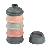 Béaba 4-Compartment Stacked Formula Milk Container – Pink & Mineral Grey