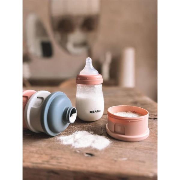 Beaba Formula Milk Container 4 Compartments- Rose