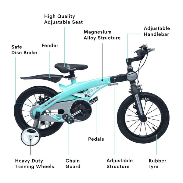 R For Rabbit Bicycle Tiny Toes Jazz 14 Inch Blue