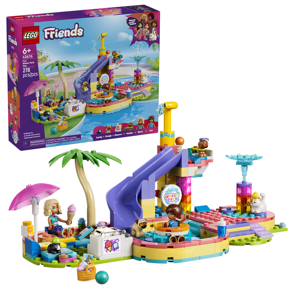 LEGO Friends Fun Water Park Day 278 Pieces 13 × 27 × 16 cm Multicolour