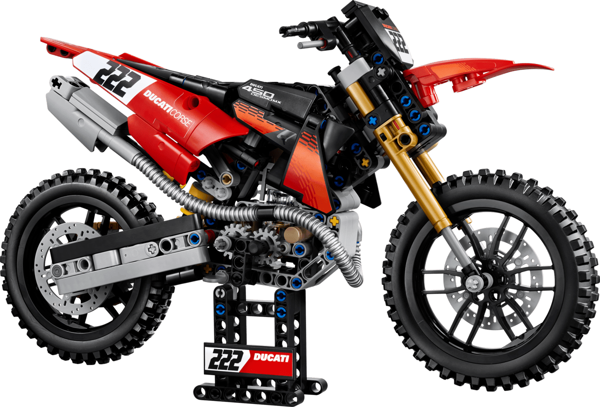LEGO Technic Ducati Desmo450 MX Factory Motorcycle 457 Pieces 19 × 31 × 11 cm Red