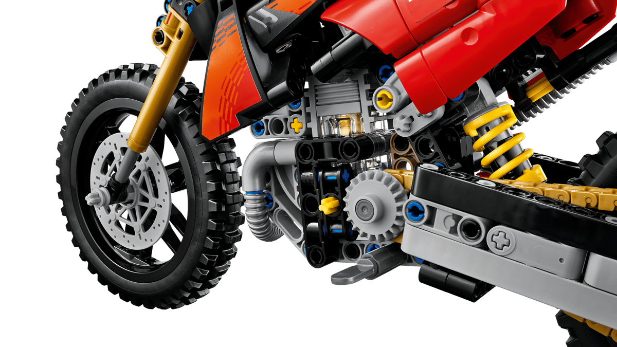 LEGO Technic Ducati Desmo450 MX Factory Motorcycle 457 Pieces 19 × 31 × 11 cm Red