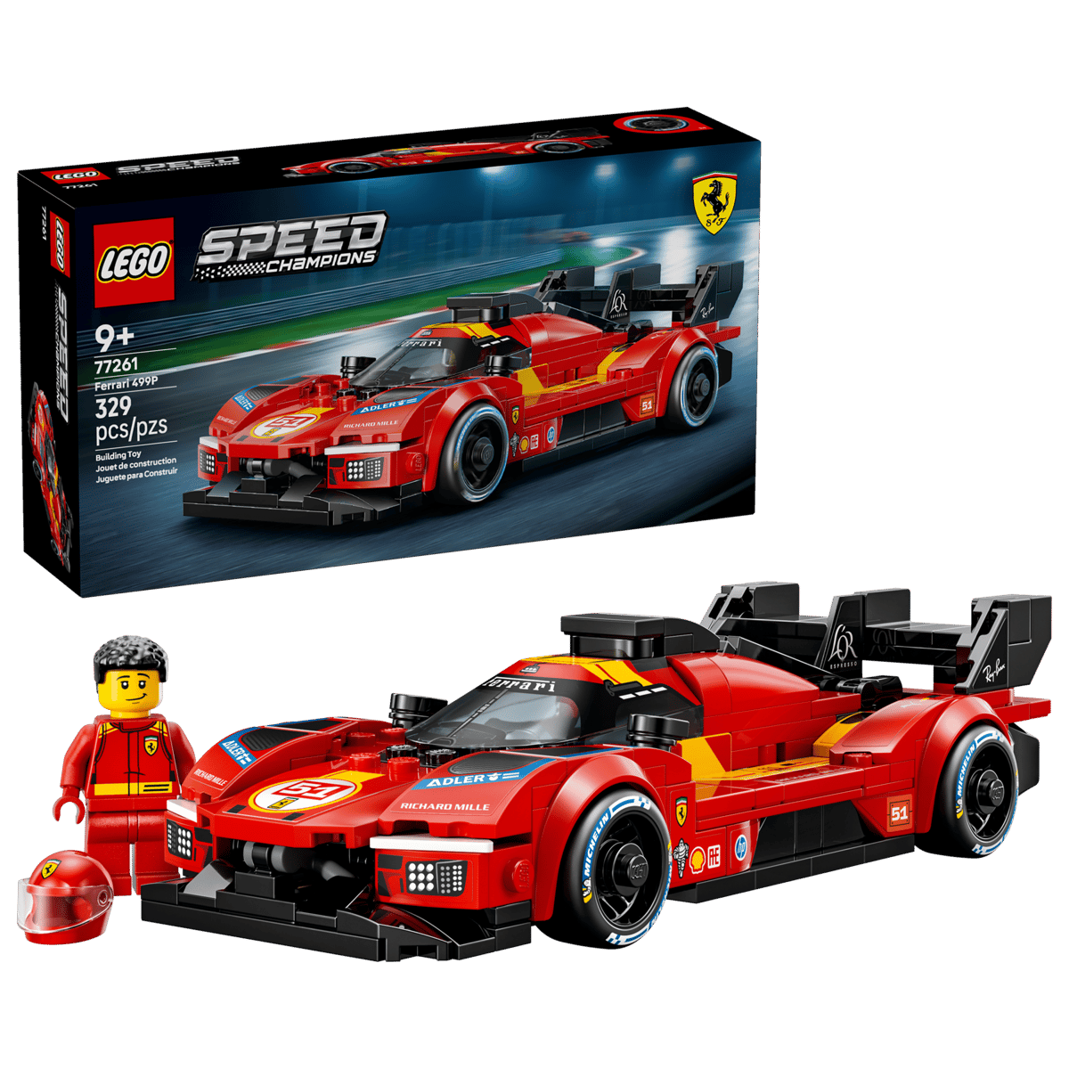 LEGO Speed Champions Ferrari 499P 329 Pieces 4 × 18 × 7 cm Red