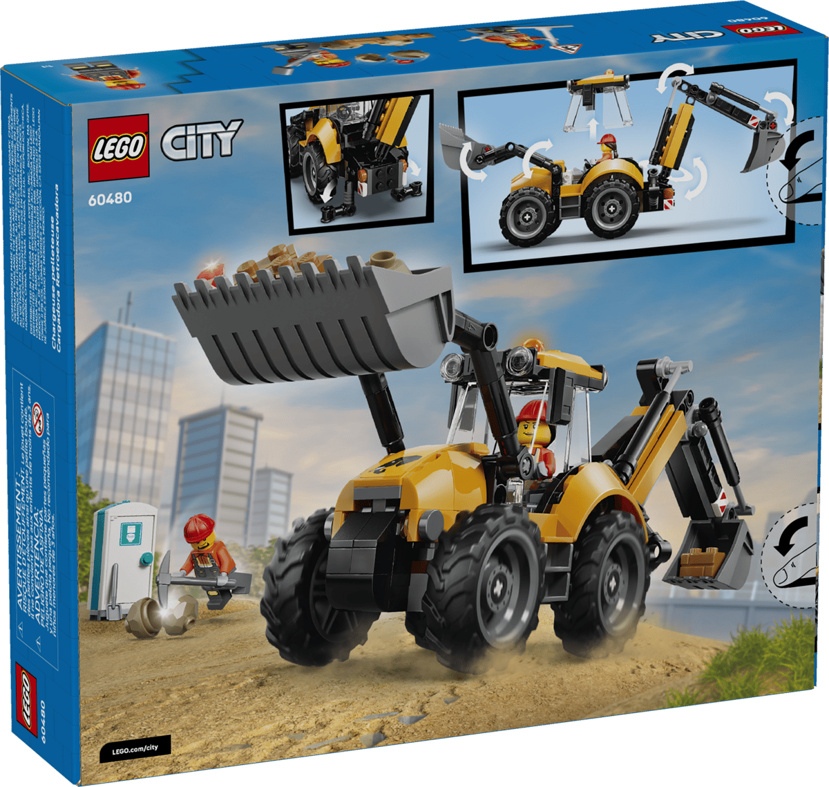 LEGO City Yellow Backhoe Loader 301 Pieces 10 × 28 × 7 cm Yellow