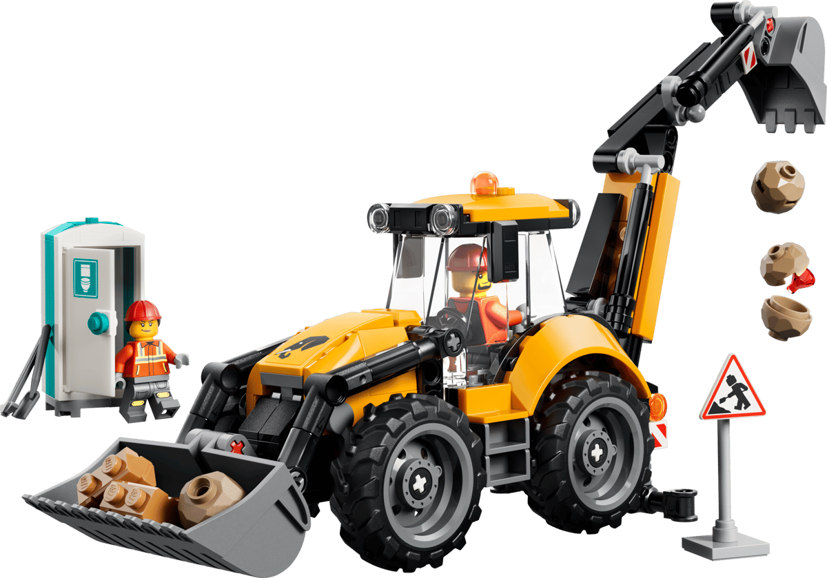 LEGO City Yellow Backhoe Loader 301 Pieces 10 × 28 × 7 cm Yellow