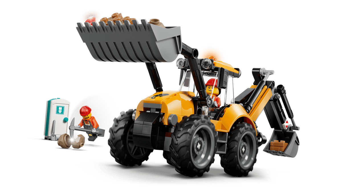 LEGO City Yellow Backhoe Loader 301 Pieces 10 × 28 × 7 cm Yellow