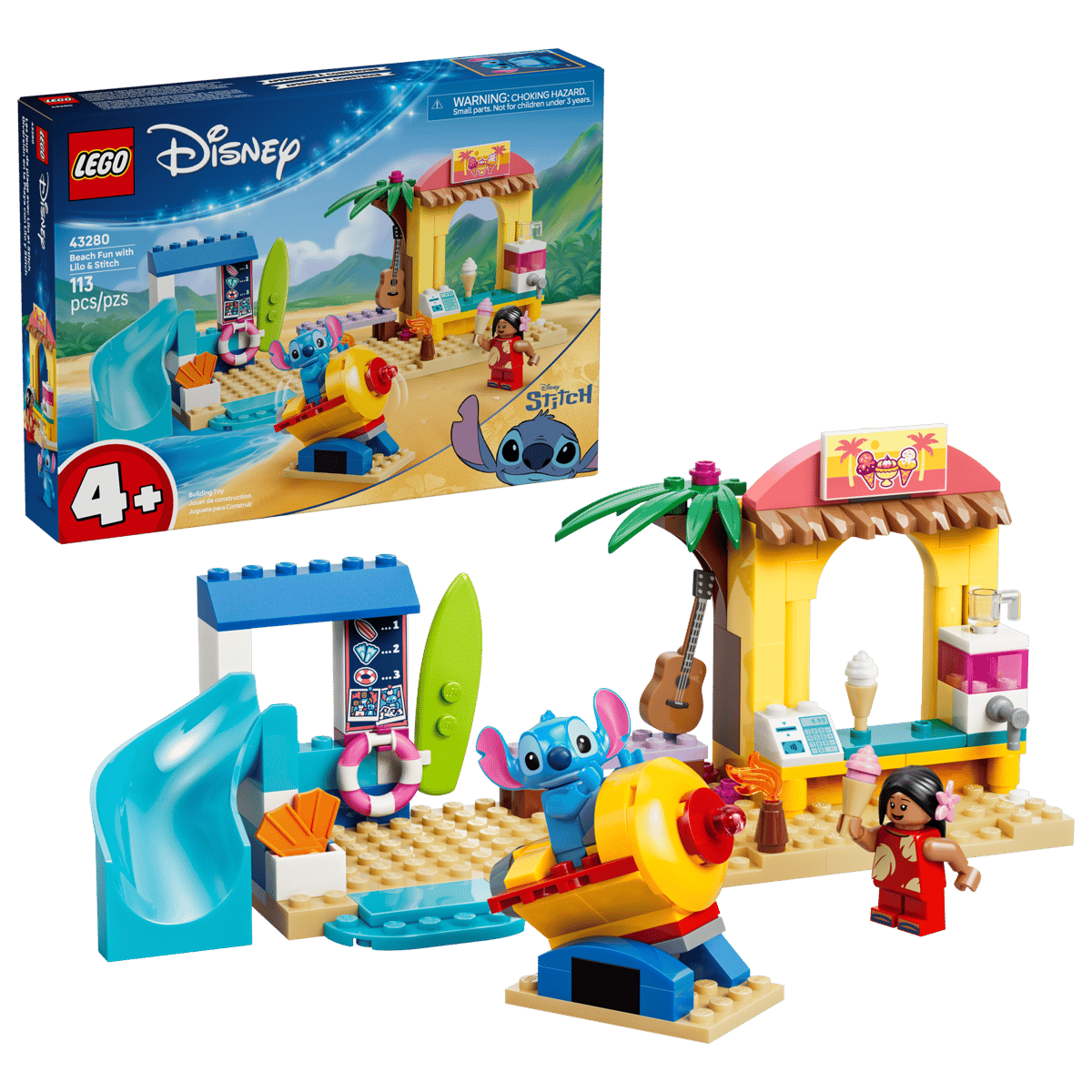 LEGO Disney Beach Fun with Lilo & Stitch 113 Pieces 9 × 23 × 9 cm Multicolour