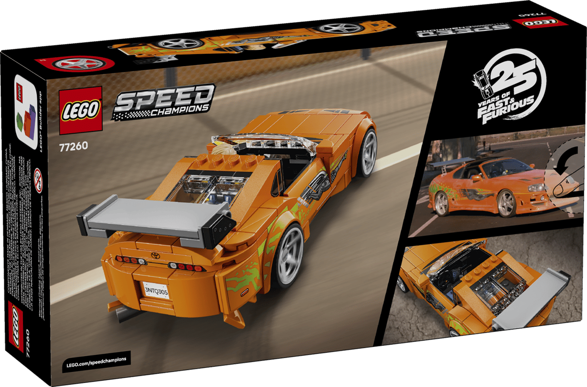 LEGO Speed Champions The Fast and The Furious Toyota Supra MK4 292 Pieces 4 × 15 × 7 cm Orange