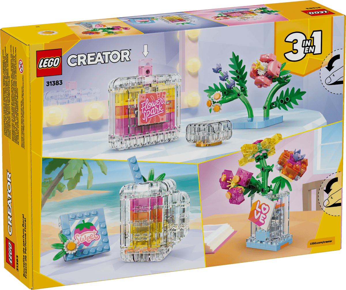 LEGO Creator 3in1 Floral Decor Perfume Bottle 286 Pieces 10 × 9 × 15 cm Multicolour